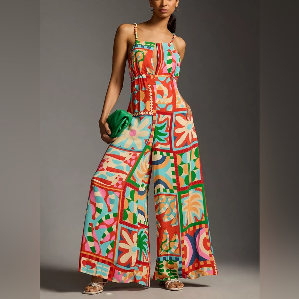 NWT Farm Rio Cutout Halter Jumpsuit